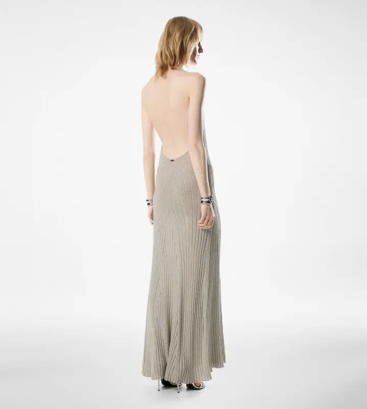 LONG HALTERNECK DRESS WITH OPEN BACK AND TOM FORD METAL PLAQUE online